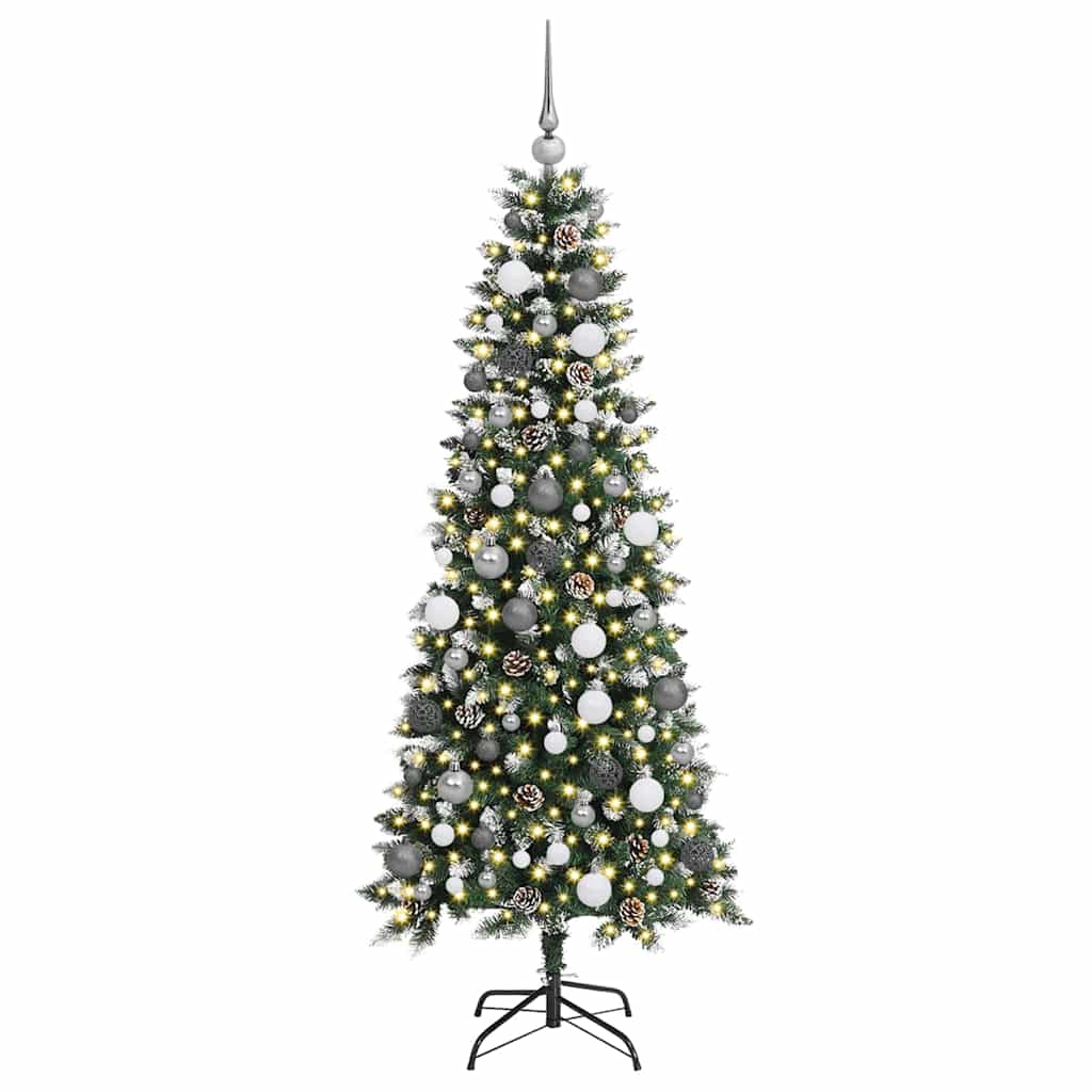Artificial Christmas Tree with 300 LEDs with Stand Green 180 cm
