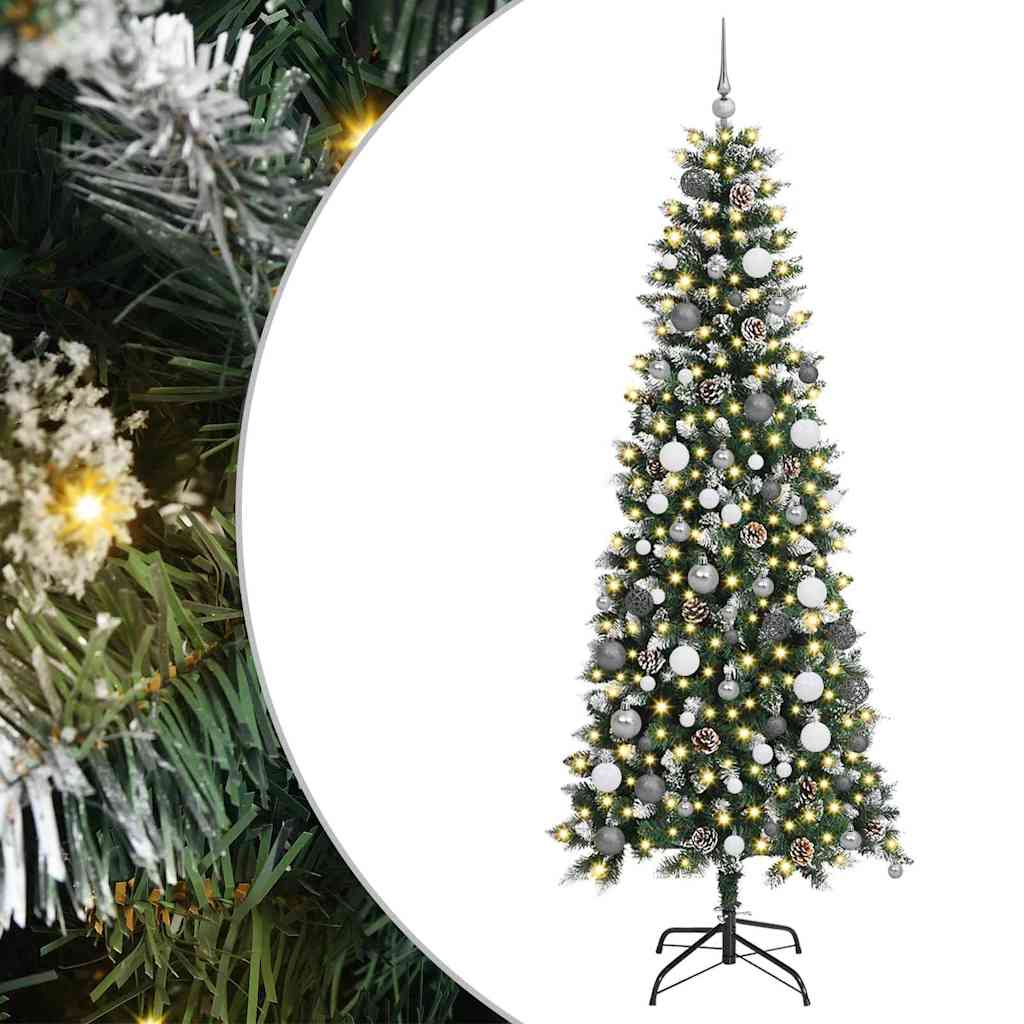 Artificial Christmas Tree with 300 LEDs with Stand Green 210 cm