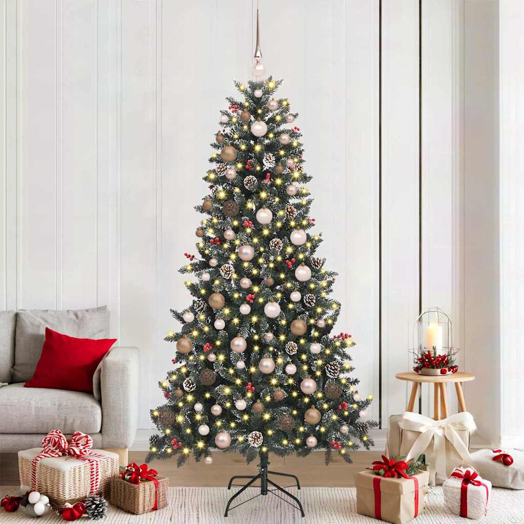 Artificial Christmas Tree with 300 LEDs with Stand Green 210 cm