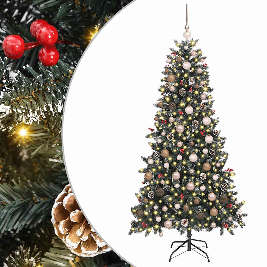 Artificial Christmas Tree with 300 LEDs with Stand Green 210 cm