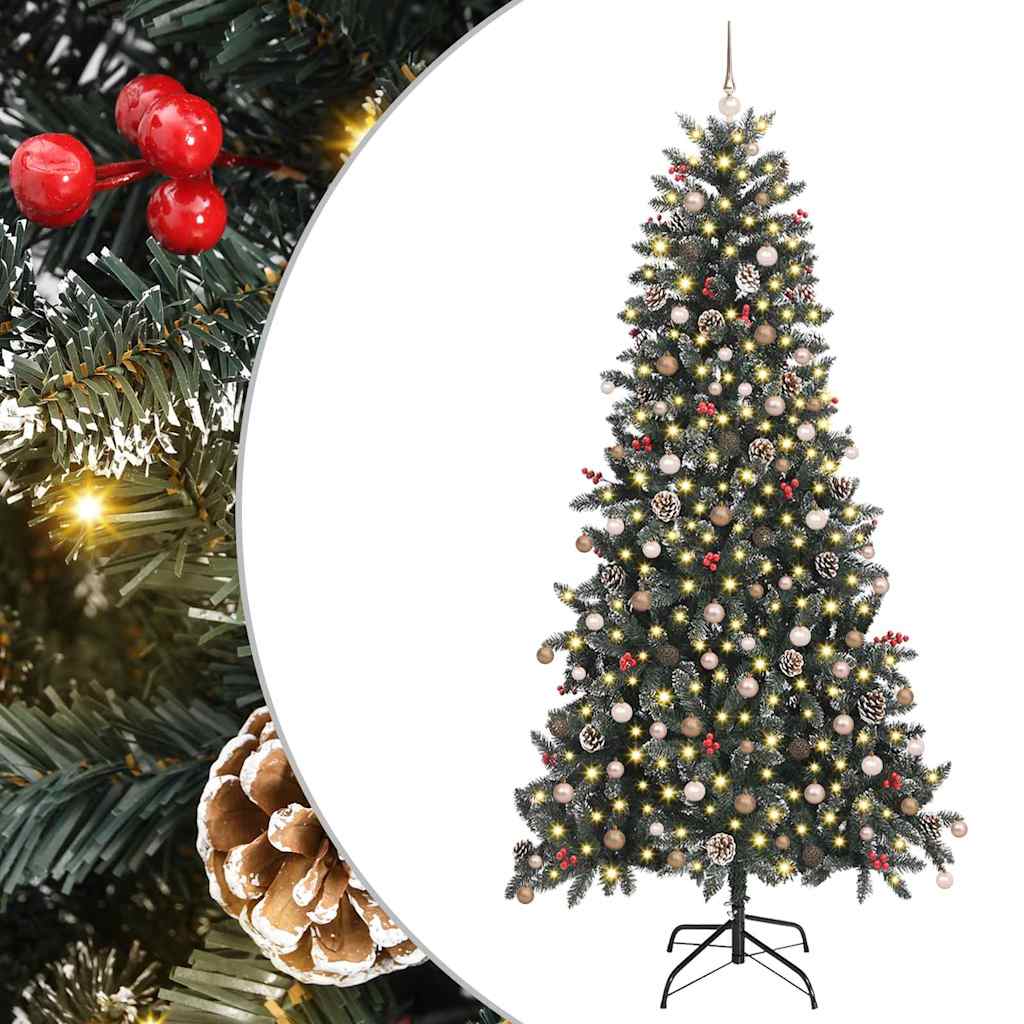 Artificial Christmas Tree with 300 LEDs with Stand Green 240 cm