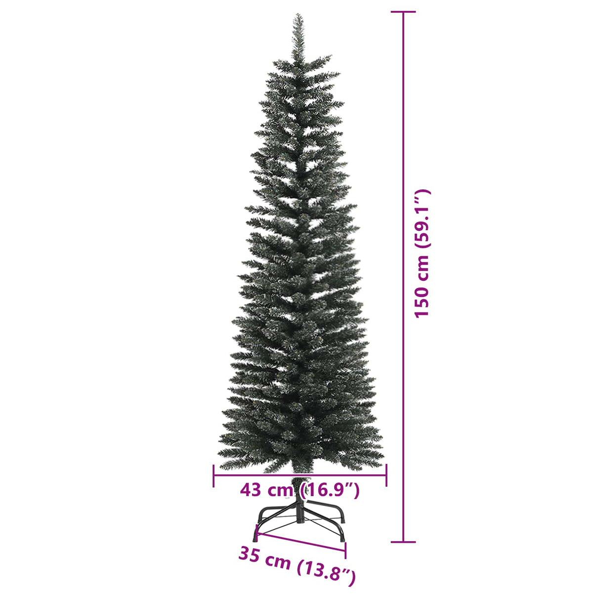Artificial Christmas Tree with 150 LEDs with Stand Green 150 cm
