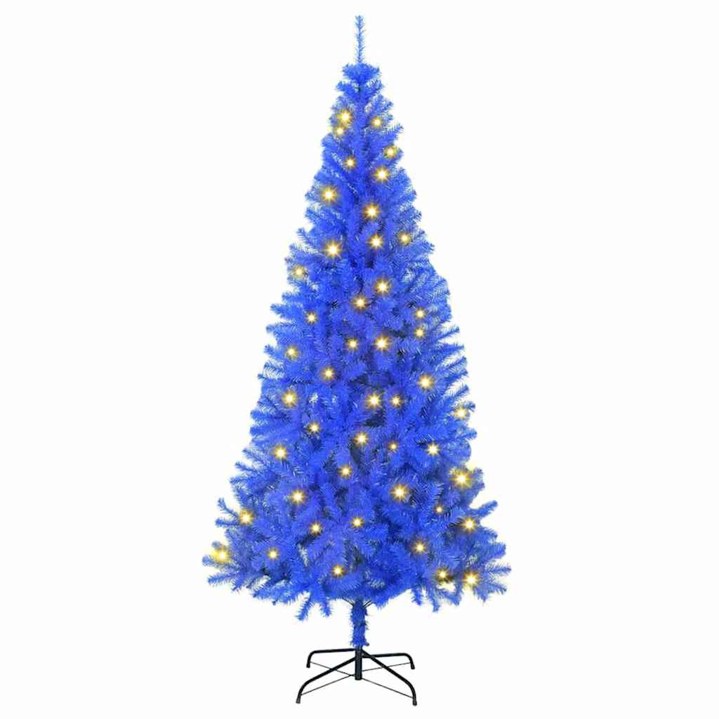 Christmas Tree with 300 LEDs with Stand Blue 180 cm PVC