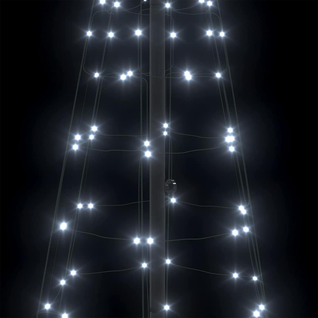 LED Christmas Tree with Ground Spikes Cool White 250 cm Iron