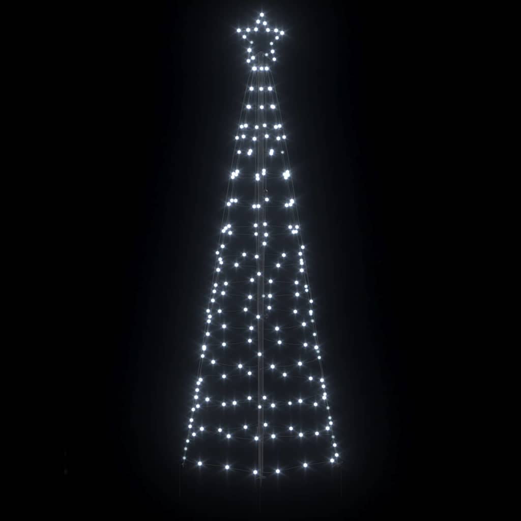 LED Christmas Tree with Ground Spikes Cool White 250 cm Iron