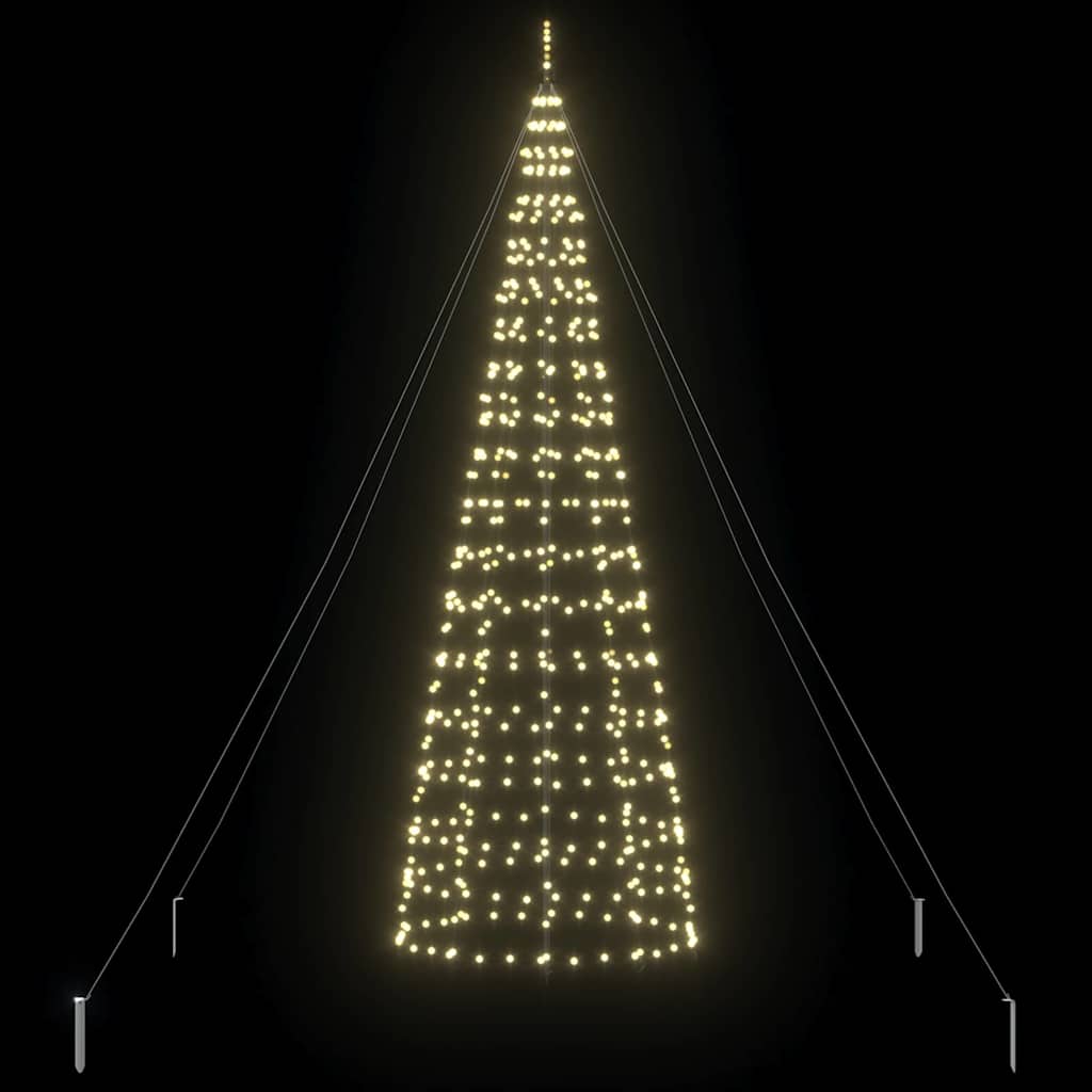 LED Christmas Tree with Ground Spikes Warm White 400 cm Iron