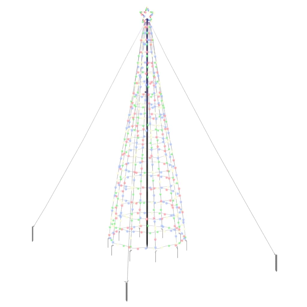 LED Christmas Tree with Ground Spikes Multicolour 400 cm Iron