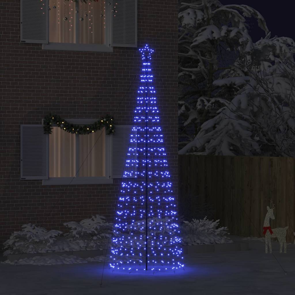 LED Christmas Tree with Ground Spikes Blue 400 cm Iron