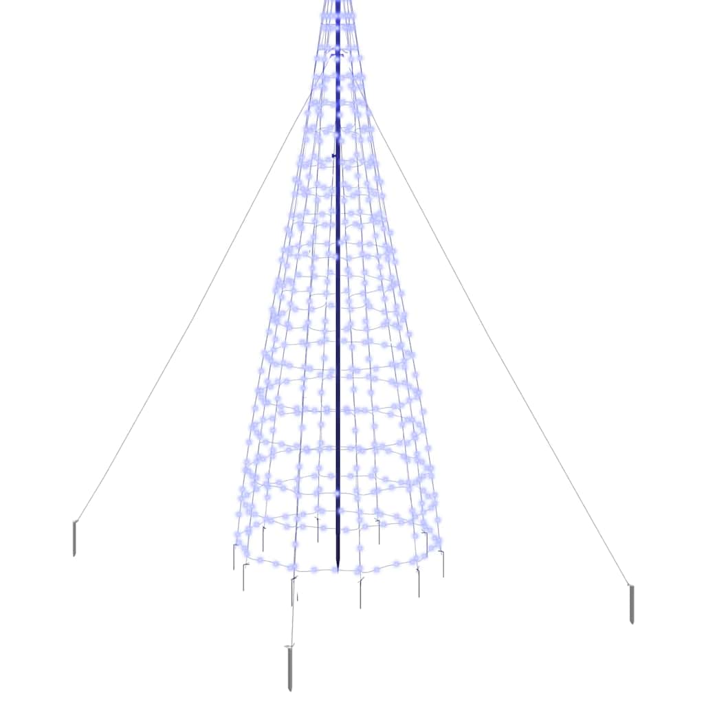 LED Christmas Tree with Ground Spikes Blue 400 cm Iron