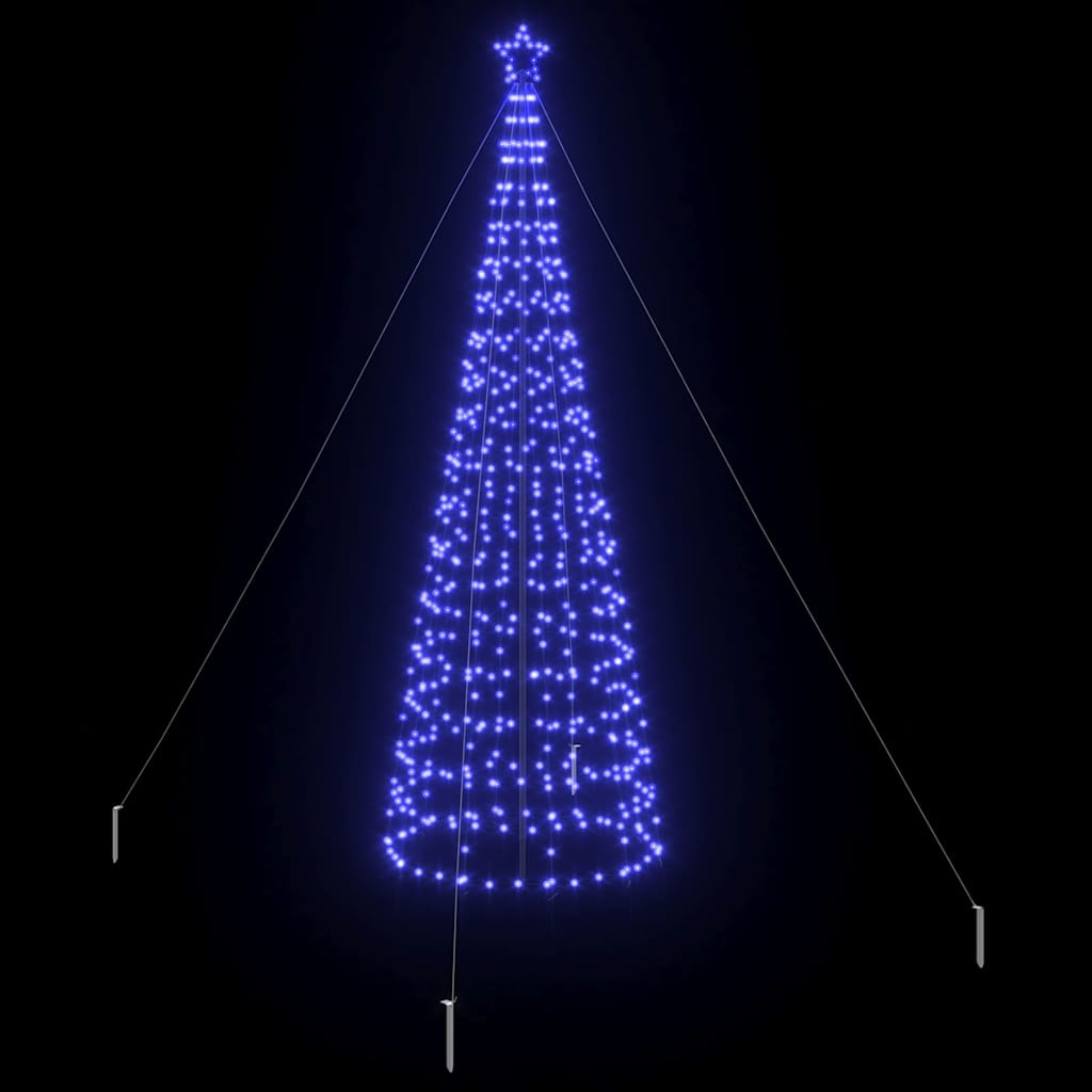 LED Christmas Tree with Ground Spikes Blue 400 cm Iron