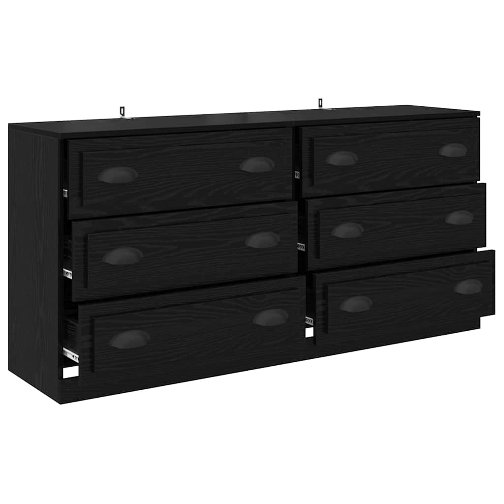 Sideboards 2 pcs Black Oak 70 x 35,5 x 67,5 cm Engineered Wood