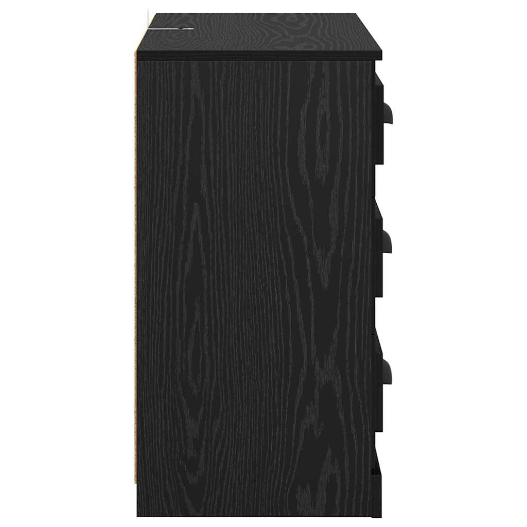 Sideboards 2 pcs Black Oak 70 x 35,5 x 67,5 cm Engineered Wood