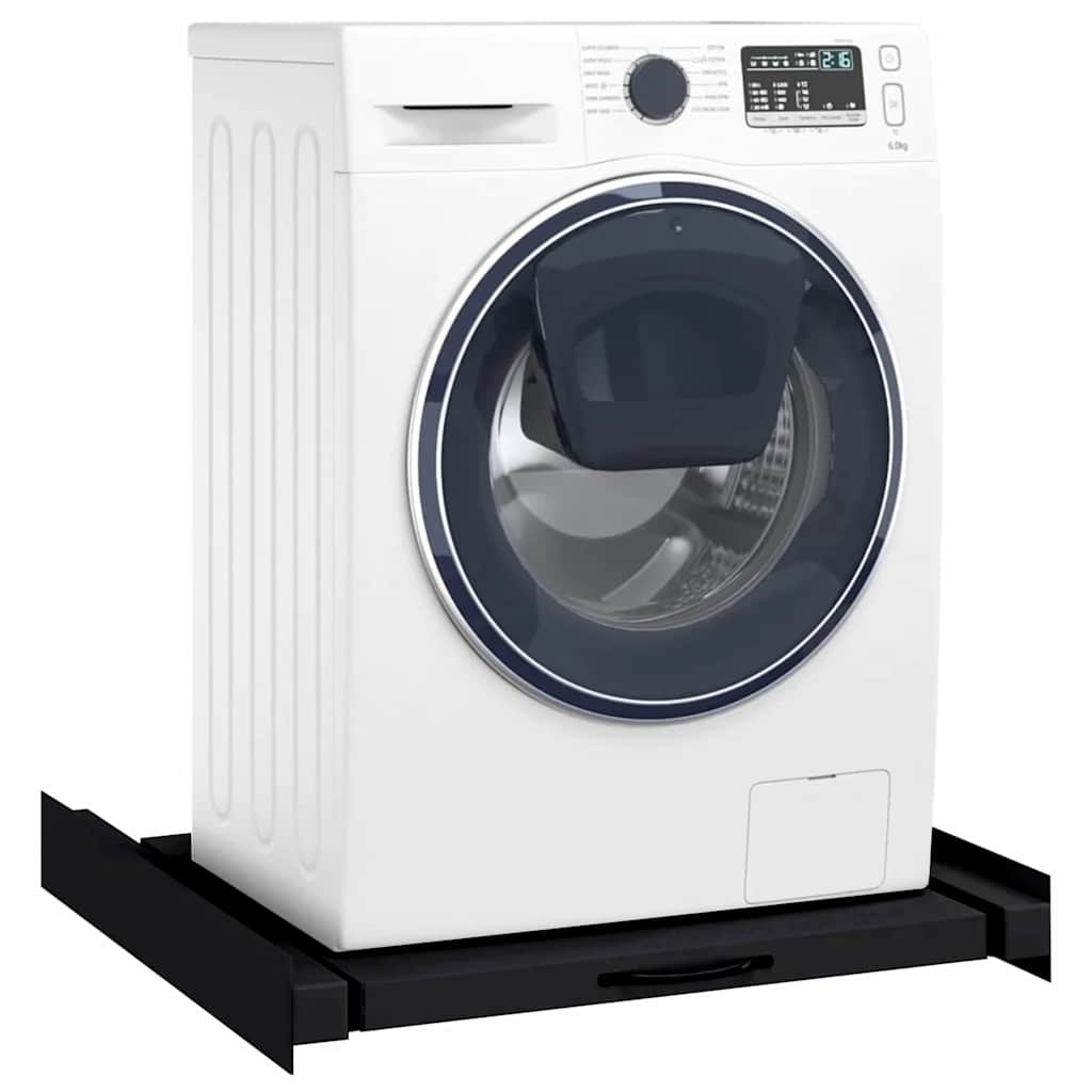 Washing Machine Intermediate Shelf Black 60 x 60 x 8 cm Steel