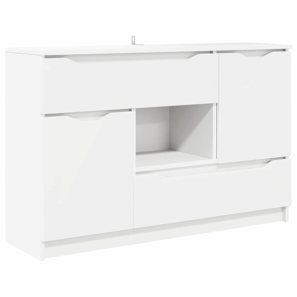 Sideboard with Drawer White 100 by 30 by 65.6 Engineered Wood