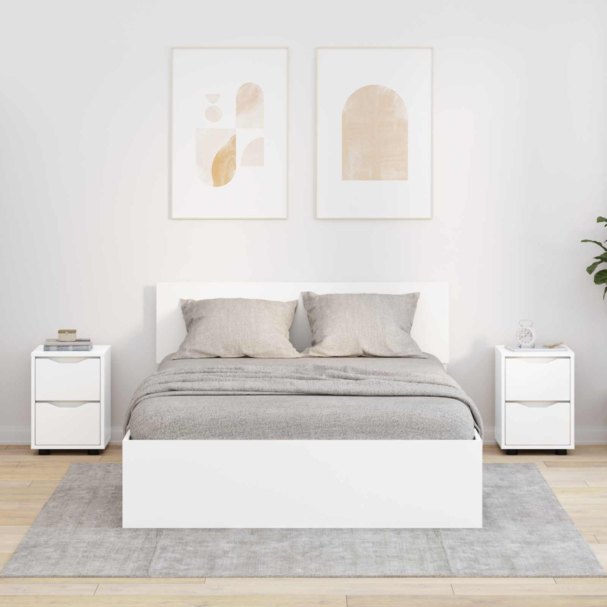 Bedside Tables 2 pcs White 30.5 x 30 x 43 cm Engineered Wood