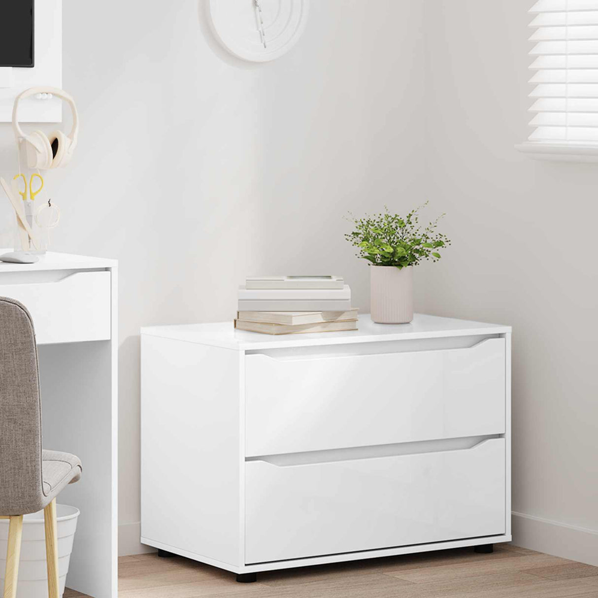 Storage Cabinet White 80 x 48 x 57 cm Engineered Wood