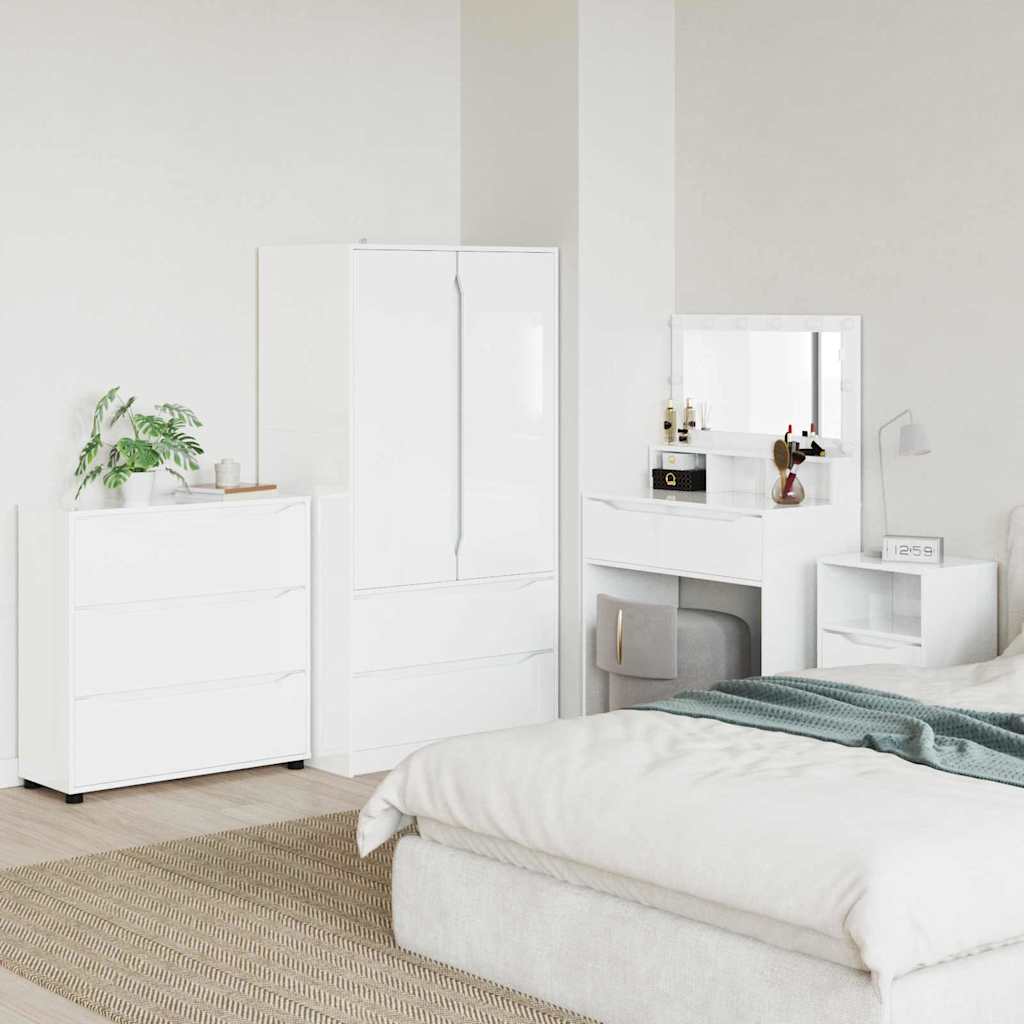 Storage Cabinet High Gloss White 80 x 31 x 81 cm