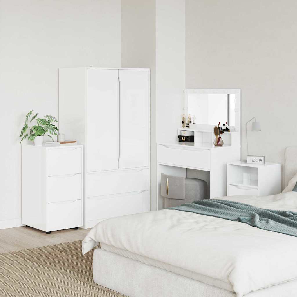 Storage Cabinet High Gloss White 40 x 48 x 81 cm