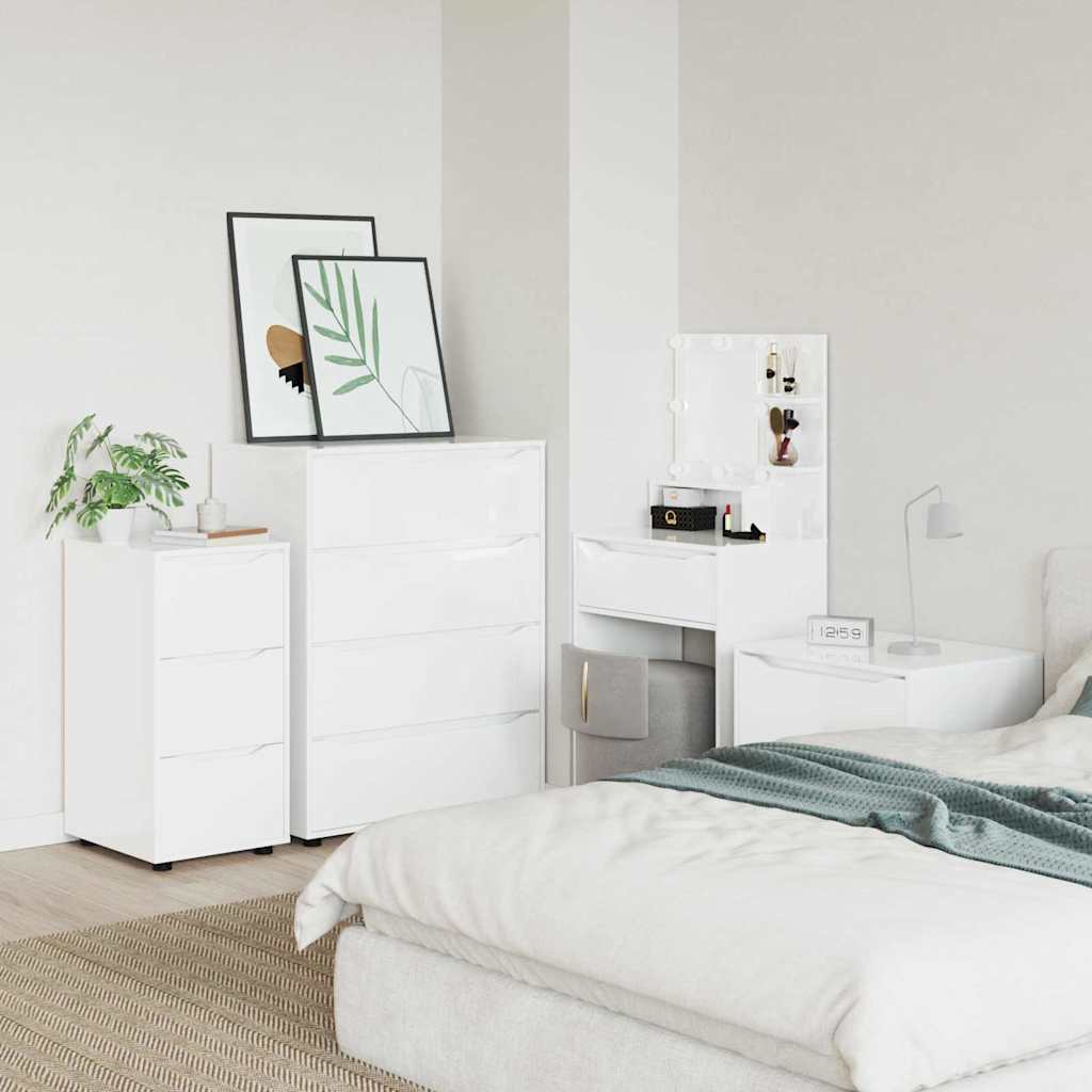 Storage Cabinet High Gloss White 40 x 48 x 81 cm