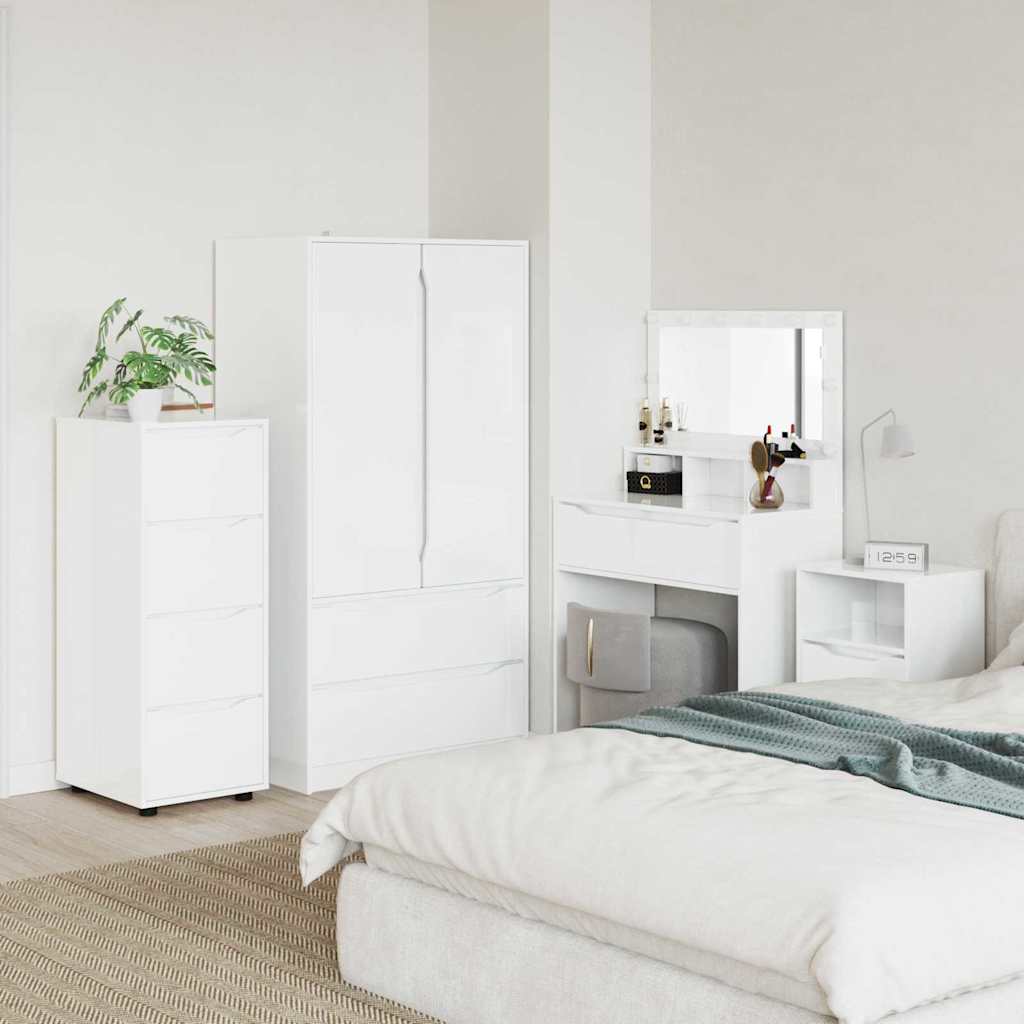 Storage Cabinet High Gloss White 40 x 48 x 105 cm