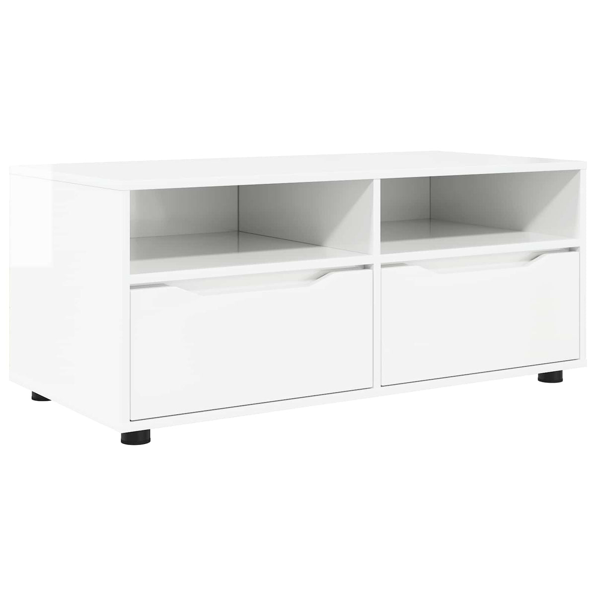 TV Cabinet 100 x 48 x 43 cm High Gloss White Engineered Wood