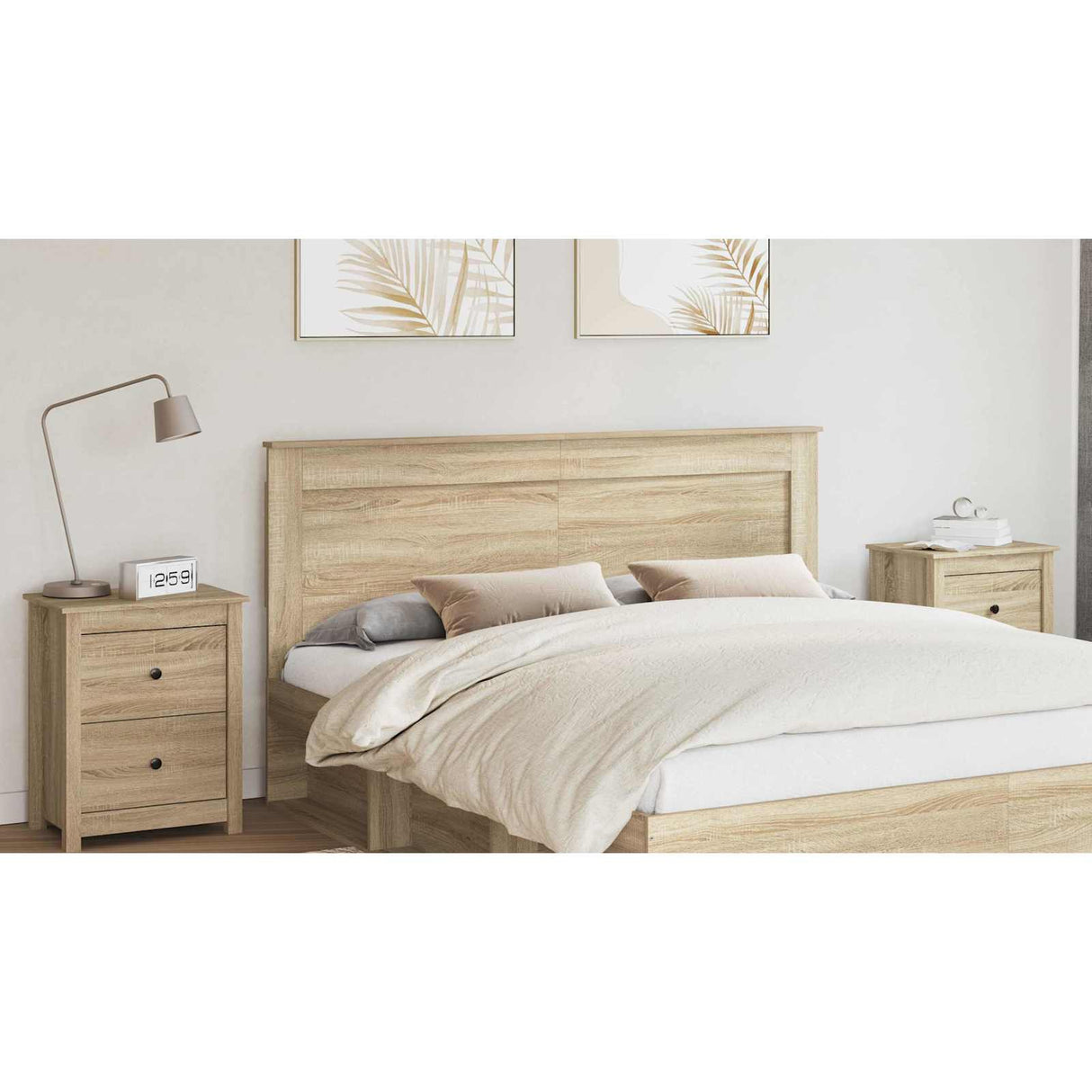 Headboard with Headboard Sonoma Oak 180 cm Engineered Wood