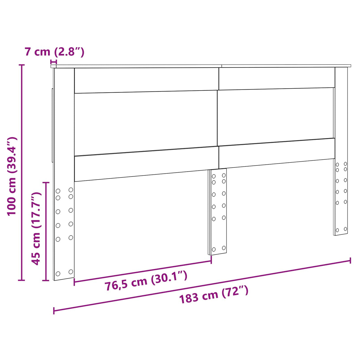 Headboard Sonoma Oak Engineered Wood