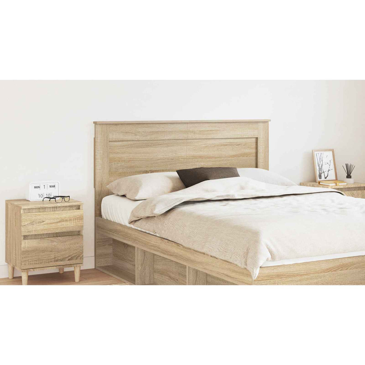 Headboard with Headboard Sonoma Oak 150 cm Engineered Wood