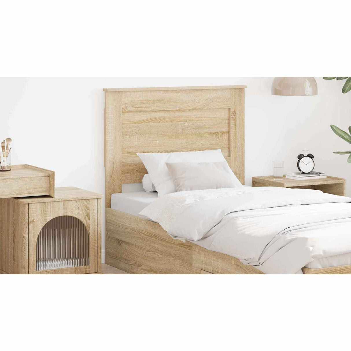 Headboard with Headboard Sonoma Oak 90 cm Engineered Wood
