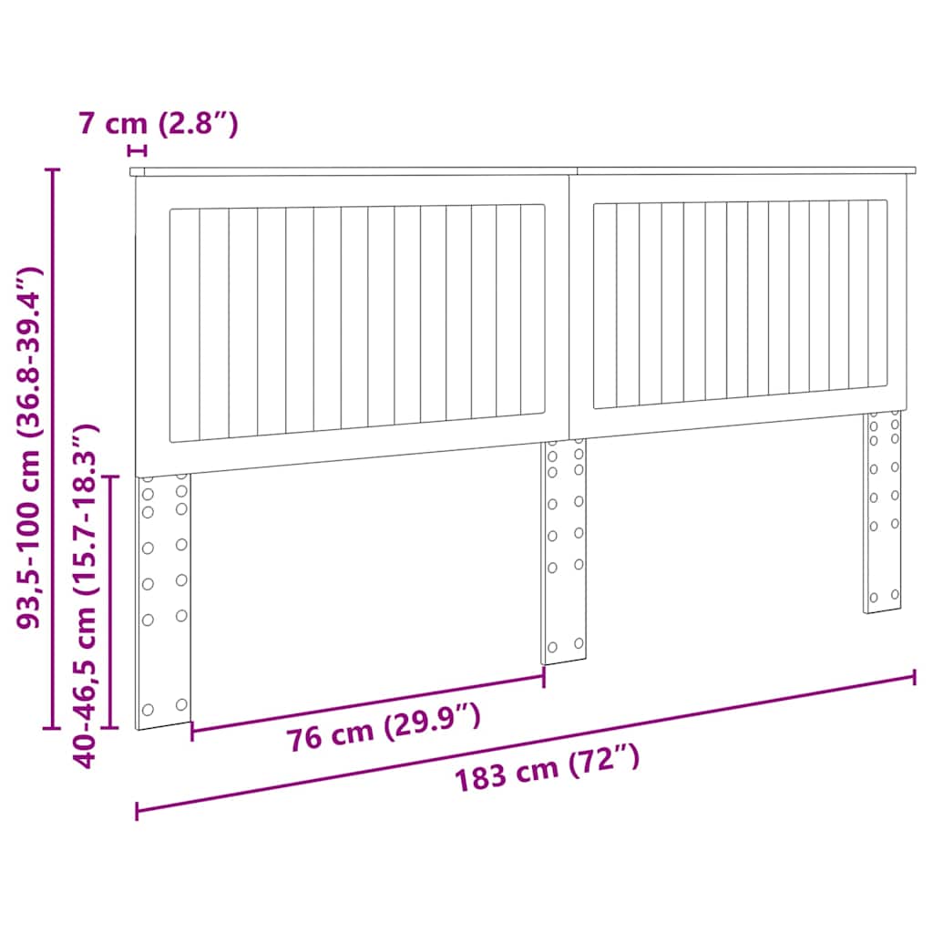 Headboard with Headboard Sonoma Oak 180 cm Engineered wood