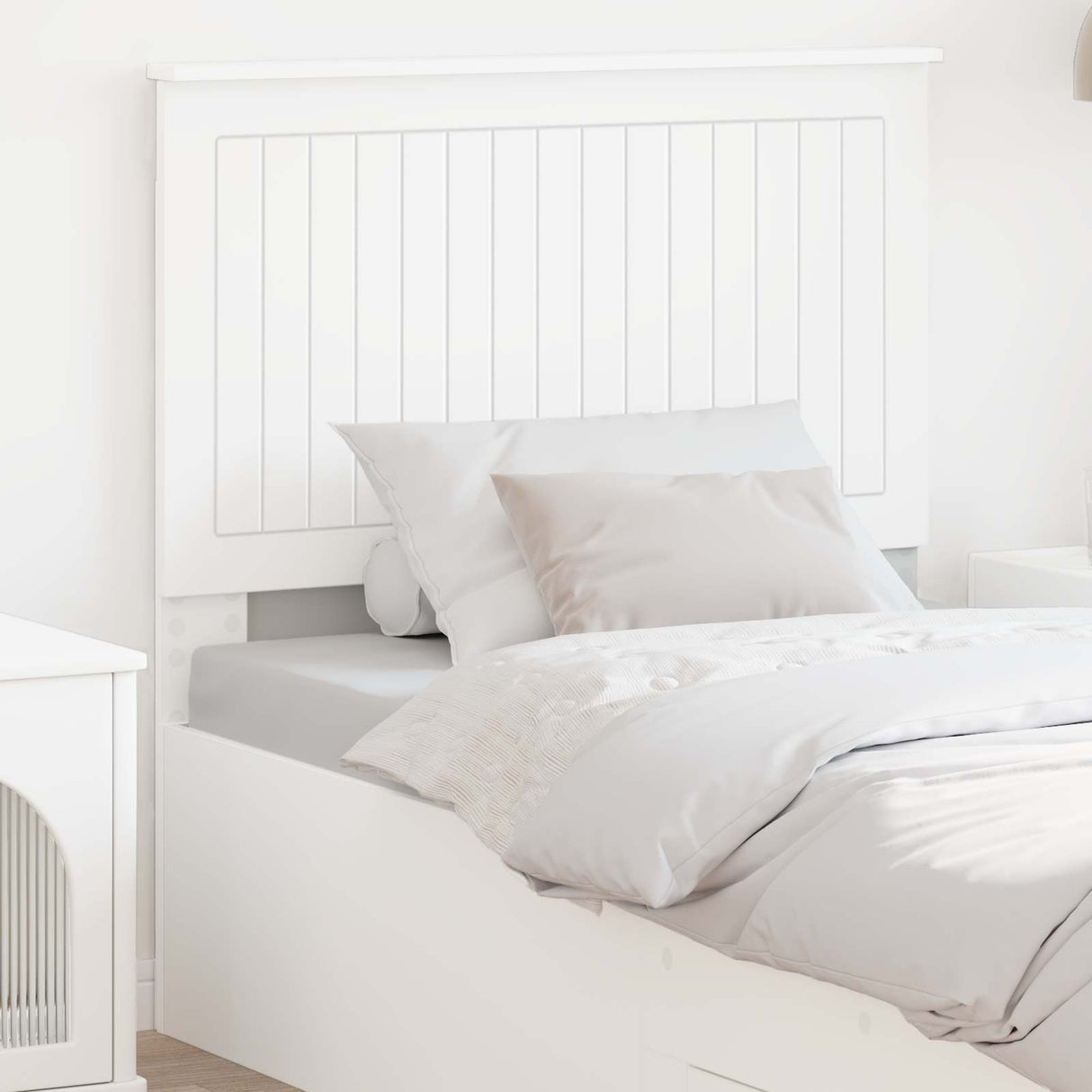 Headboard with Headboard White 90 cm Engineered wood