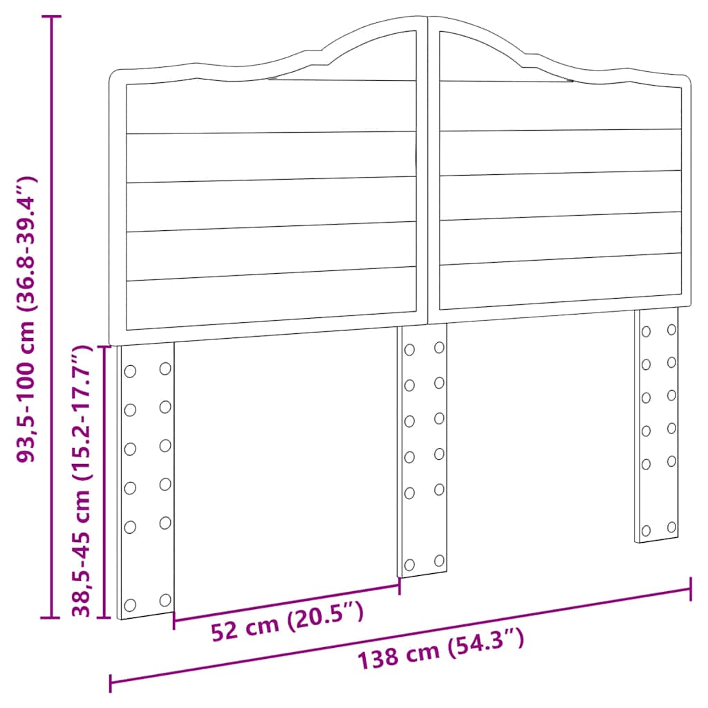 Headboard with Headboard Sonoma Oak 135 cm Engineered wood