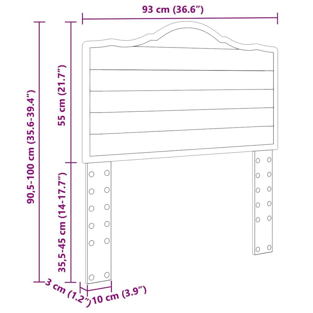 Headboard with Headboard White 90 cm Engineered wood