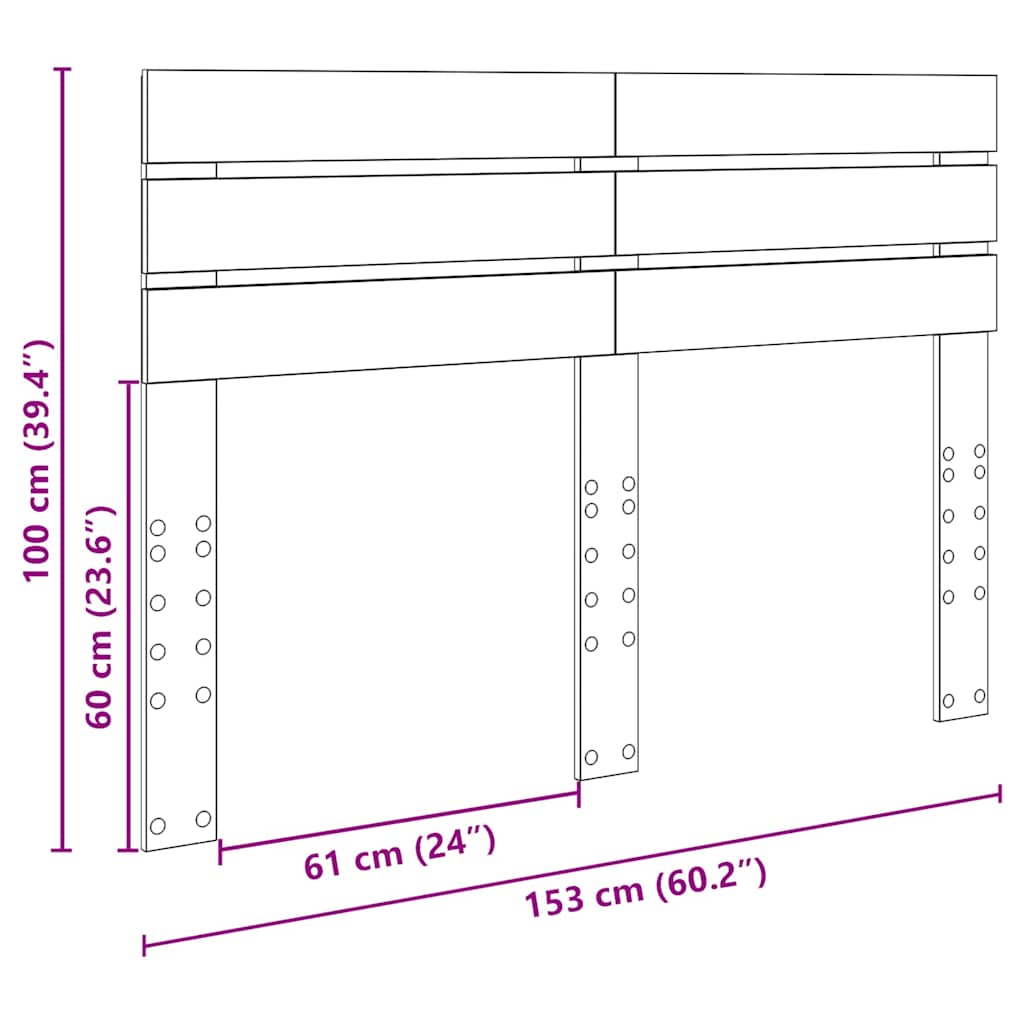 Headboard with Headboard Sonoma Oak 150 cm Engineered wood