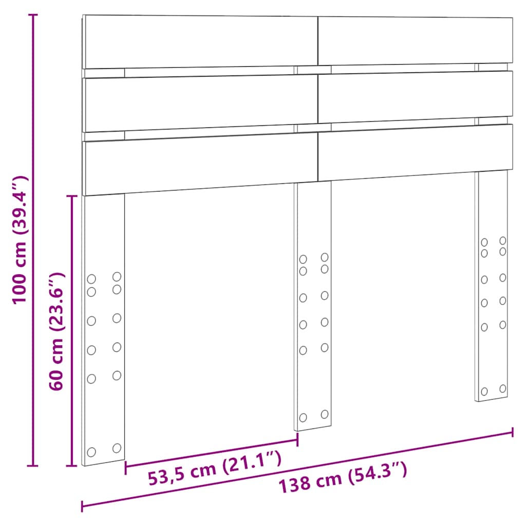 Headboard with Headboard White 135 cm Engineered wood