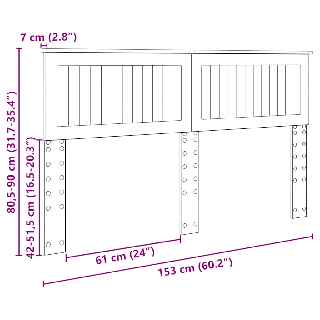 Headboard with Headboard Sonoma Oak 150 cm Engineered wood