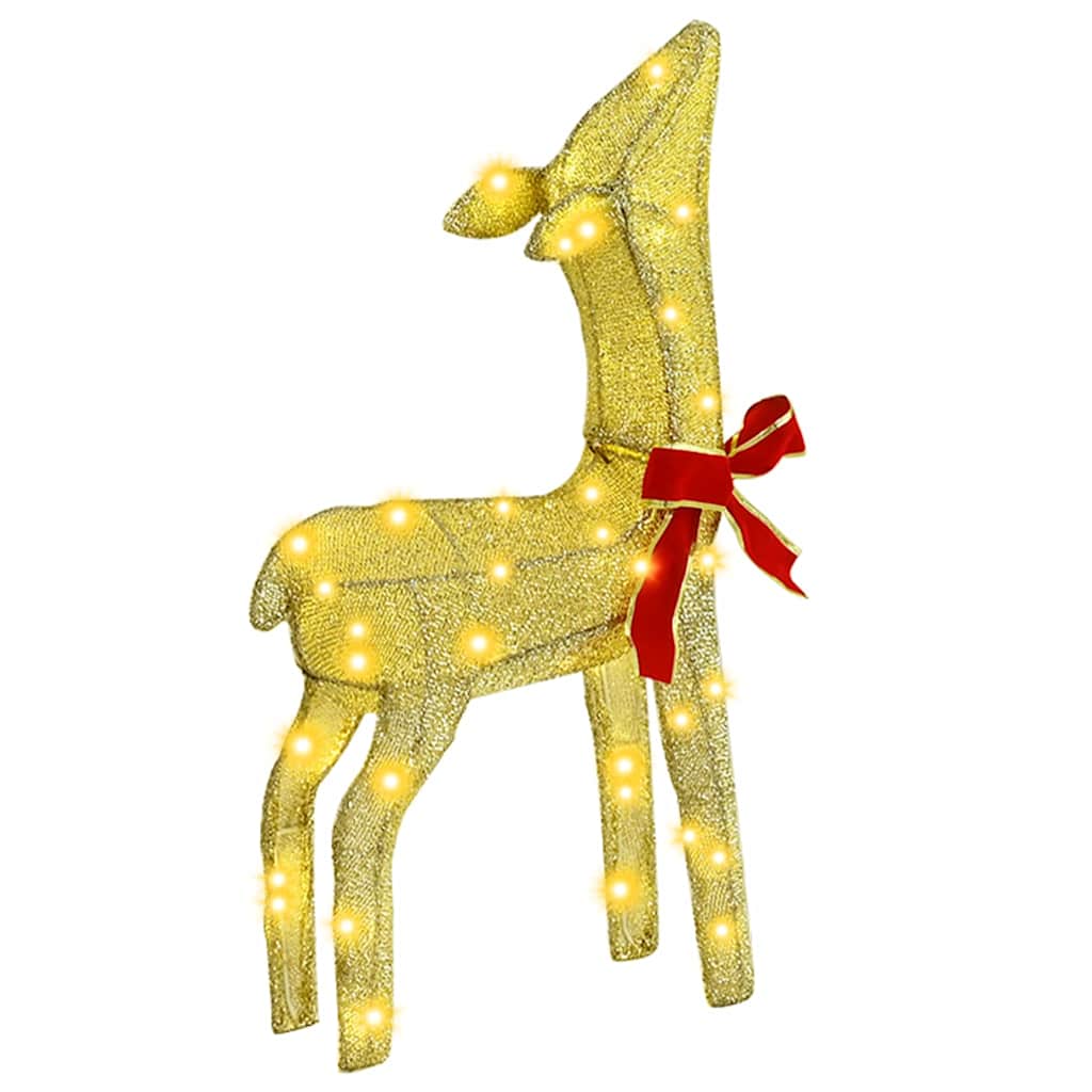 Reindeer Family 3 pcs Warm white 68 x 26 x 127 cm Fabric