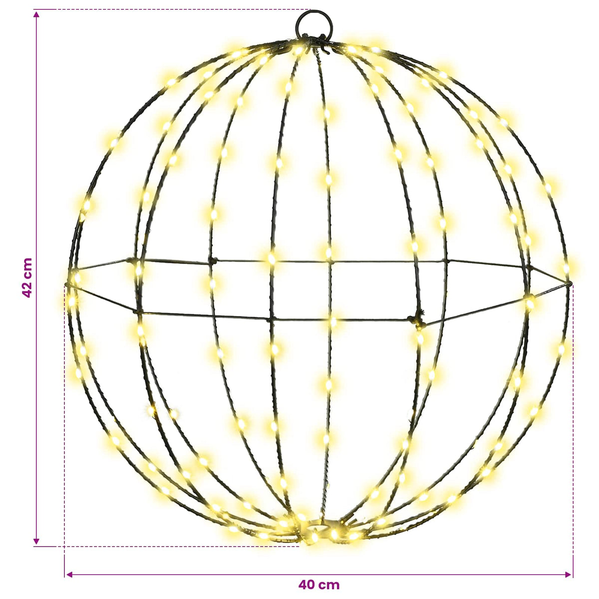 Ball Warm white 40 x 40 x 42 cm Metal 120 LEDs