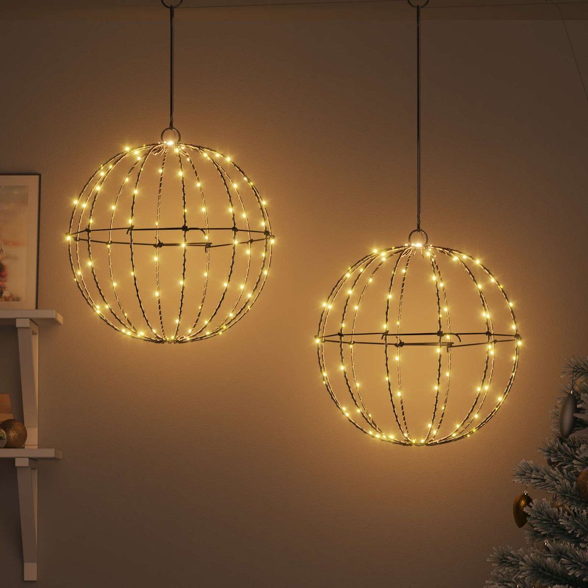 Ball 2 pcs Warm white 40 x 40 x 42 cm Metal 192 LEDs