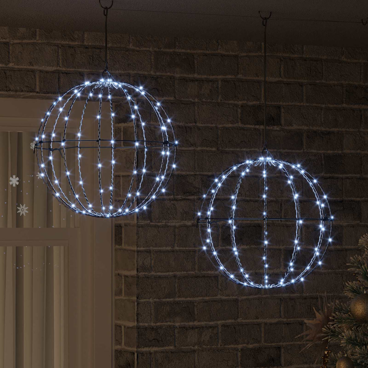 Ball 2 pcs Cold white 40 x 40 x 42 cm Metal 192 LEDs
