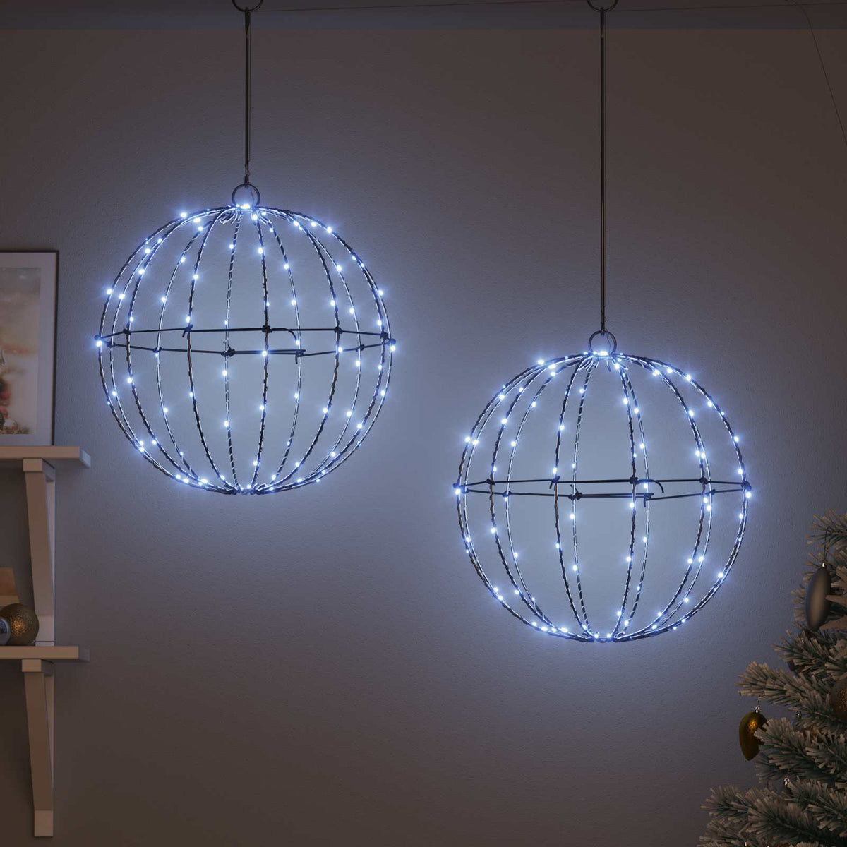 Ball 2 pcs Cold white 40 x 40 x 42 cm Metal 192 LEDs