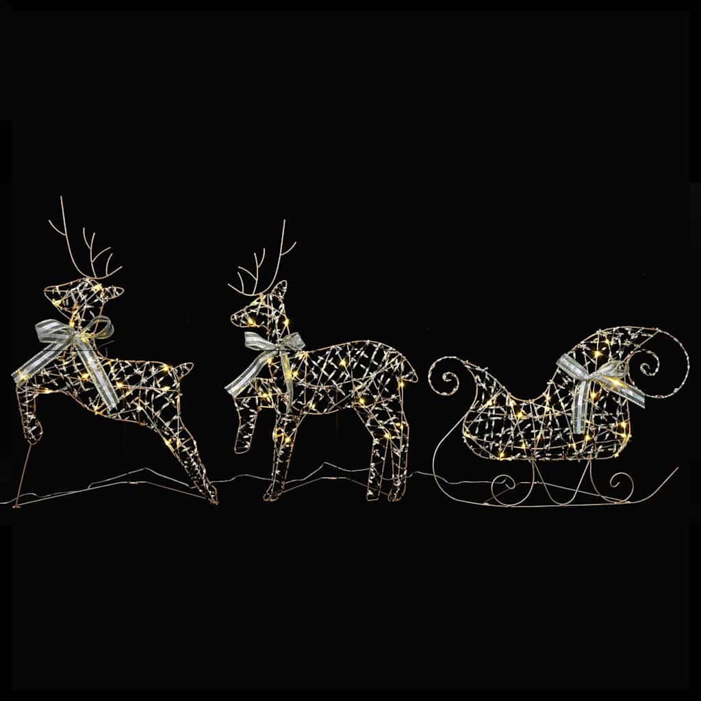 LED Reindeers 3 pcs 60 LEDs Warm White 44.5 x 18 x 66 cm PET