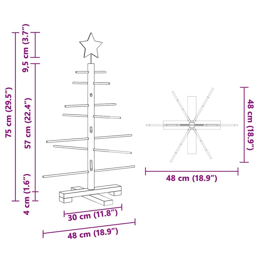 Wooden Christmas Tree with Stand Brown 75 cm Bamboo