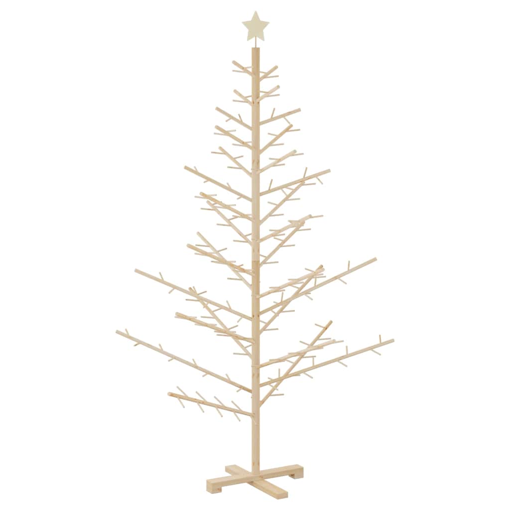 Wooden Christmas Tree with Stand Natural 180 cm Solid pine wood