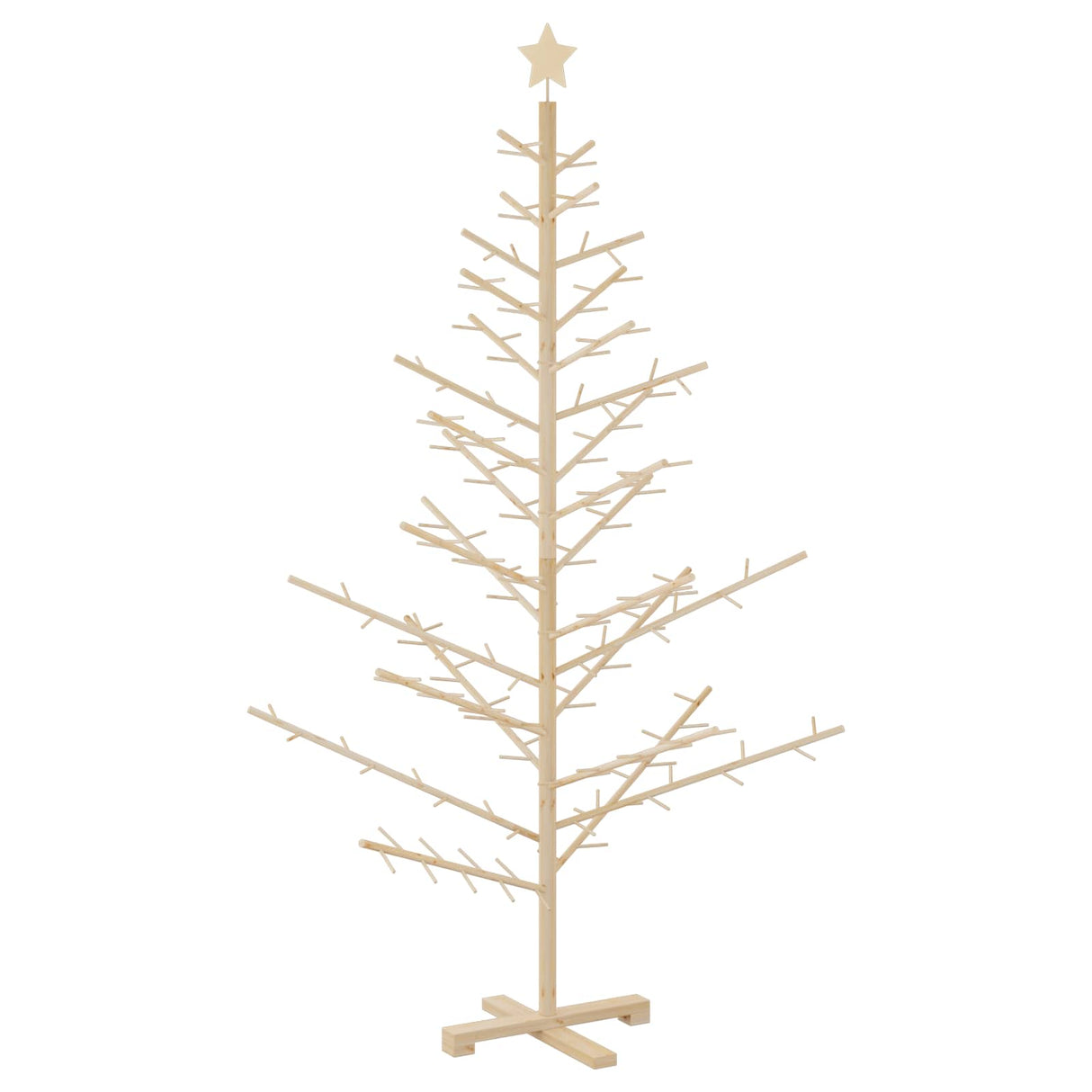 Wooden Christmas Tree with Stand Natural 180 cm Solid pine wood