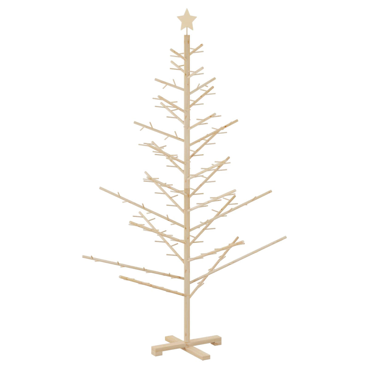 Wooden Christmas Tree with Stand Natural 180 cm Solid pine wood