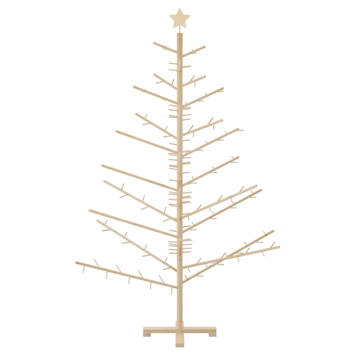 Wooden Christmas Tree with Stand Natural 180 cm Solid pine wood