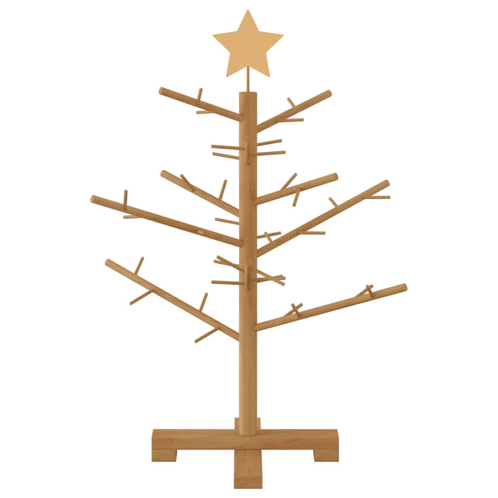Wooden Christmas Tree with Stand Brown 75 cm Solid pine wood