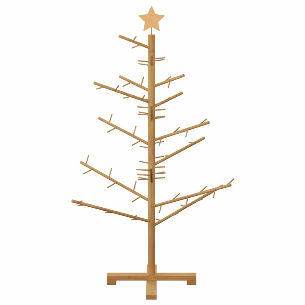 Wooden Christmas Tree with Stand Brown 125 cm Solid pine wood