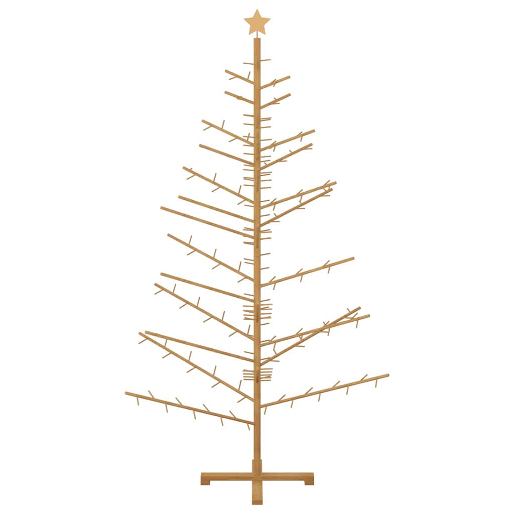 Wooden Christmas Tree with Stand Brown 210 cm Solid pine wood